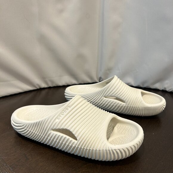 Crocs Mellow Tide Recovery Slide Sandal, Cream 7‎ - Picture 7 of 11